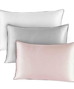 Reiner Seide Satin Kissenbezug - Anti-Falten-Bett für Weiche Schlafkumštücke (Grey) | Anti-Falten-Satin Kissenbezug - W