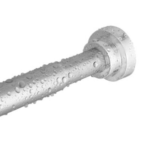 Gardinenstange Ohne Bohren Silber, Teleskopstange Ø25mm, Duschvorhangstange für Badezimmer (75-214CM)