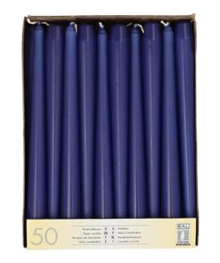 Durchmesser 22 mm, 25 cm Länge, 50 Stück/Paket Spitzkerzen - dunkelblau Farbe - Perfect für Zimmerrichtung in Bordeaux,