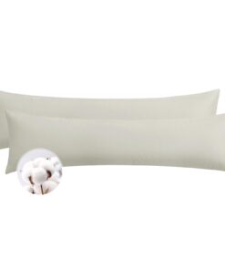 Aisbo Seitenschläferkissen Bezug 40x145 2er Set Beige weich mit Reißverschluss OEKO-TEX STANDARD 100