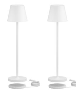 K-Bright 27,5cm LED Tischlampe | 2 Stück Akku-Tischleuchte für Indoor & Outdoor | Warmes Licht | IP54 Wasserdicht | Mini