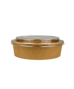 Enpack 1100ml braune Salatschüssel mit RPET Deckel - Einweg Meal Prep Boxen (50 Stück) Enpack 1100ml braune Salatschüs
