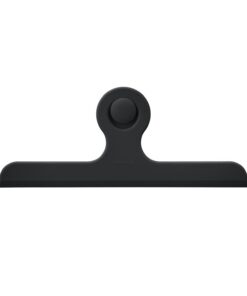 blomus Duschabzieher KAPI - Schwarz | Für Badetücher | Badezimmerservice mit Wandhalterung 11L x 27B cm | Silikonschutzf