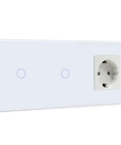 BSEED Touch Lichtschalter mit Steckdose für Wohnzimmer und Schlafzimmer Modernes Design und Easy-Assembly
