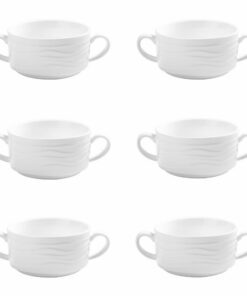 Holst Porzellan Suppen-Tasse 6er-Pack 0,25l Melody Weiß MD 125