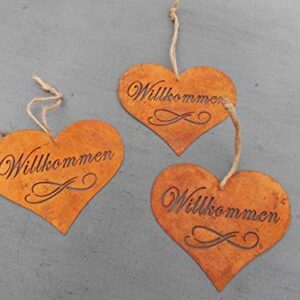 Eisenschilder Herzlich Willkommen z. Hängen | Qualitätssicher | für Einsteiger und Profis | für Haus und Garten | Dauerh
