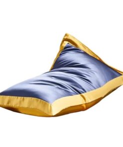Satin Kissenbezug 25MM Mulberry Seide Faser Schlafkissenbezug für Schönheits- und Hautpflege Zuhause (Blue)