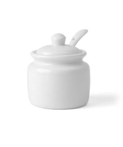 Holst Porzellan Dose mit Löffel 0,1 L weiß 6 cm 2er Set AT 210 FA1