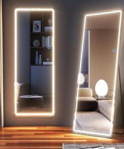 LVSOMT 153x50cm Ganzkörperspiegel mit LED-Beleuchtung