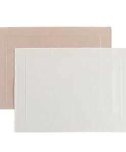 Chakra 2er Pack Badematte, 100% Baumwolle, Ultra Saugfähig, Weich & Langlebig, Maschinenwaschbar, Badvorleger Set Ecru/B