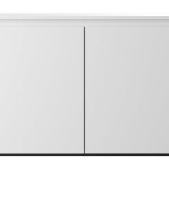 Selsey Kommode Schrank - Weiß mit Schwarzem Bein, 100 cm, 2 Türen, 4 Fächer, moderne Aufbewahrungseinrichtung