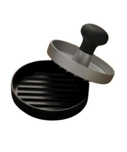 RÖSLE Burgerpresse Hochwertige Fleischpresse für Perfekte Burgers Silberfarben / Schwarz ABS-Aluminium 11 cm Spülmaschin