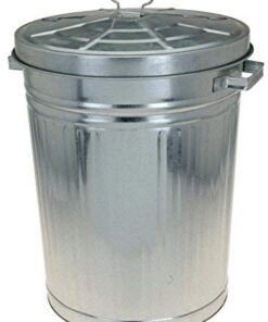 Spetebo Zink Abfalleimer mit Deckel - 55 Liter - Outdoor-Mülleimer für draußen - Dauerhaft und schonernd Tonne - Spetebo