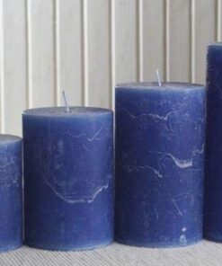 Rustik Stumpenkerzen-Adventsset groß, 7 cm Ø, blau