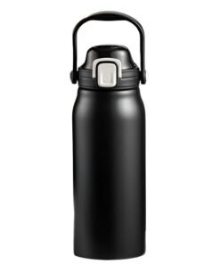 Premium Thermosflasche 2L für Outdooraktivisten | Isolierflasche aus Edelstahl 2 Liter | Dauerhafte Thermoskanne Schwarz