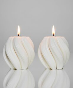2 Stück Wellenkerzen Mittel - Handmade Sojawachskerze für Frauen - Weihnachtskerzen der Candlesdeko Marke