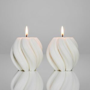 2 Stück Wellenkerzen Mittel - Handmade Sojawachskerze für Frauen - Weihnachtskerzen der Candlesdeko Marke