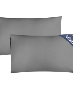 Kissenbezüge Dunkelgrau 40x80 cm - Weiche Kopfkissenbezüge aus Mikrofaser - Maschinenwaschbar und atmungsaktiv