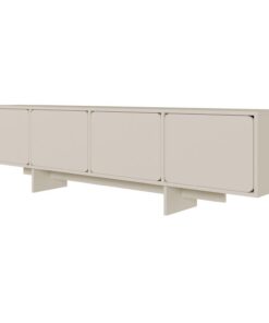 Selsius TV Schrank Fernsehschrank 4 Türen Push to Open Graubeige