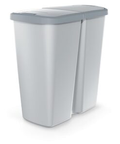 BirnePower Duo Biomülleimer für Sortierung und Spartenmengen | BirnePower Mülltrenner Duo 2-Kammer-Mülleimer 45L für Ha