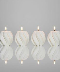 4 Stück Wellenkerzen Mittel - Handmade Sojawachskerze - Weihnachtsdekoration - Geschenke für Geburtstage und Weihnachten