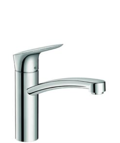 Hansgrohe Logis M31 - Küchenarmatur, Stahlart, Chrom - Wasserhahn mit schwenkbarer Mischbatterie und Auslaufhöhe 160 mm