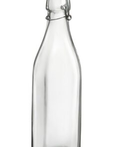 Bügelflasche 500ml Eckig - Luftdichtes Glas für Küche & Vorratshaltung