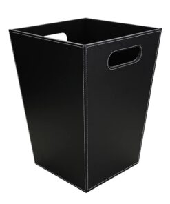 KINGFOM™ Leder Papierkorb Klassisch Schwarz (Platz) für Büro & Zuhause