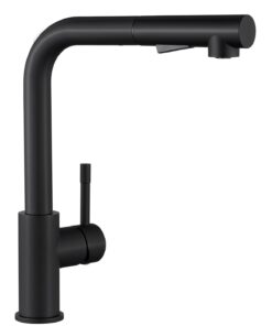Sofetiy Hochdruck Wasserhahn Küche Schwarz, Ausziehbar, Mischbatterie Zwei Wasserstrahlarten Spezial, Edelstahl 360° Dre