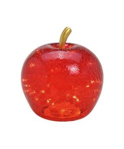 Deine Apfel Lampe mit LED Lichterkette (M) Rot | Deine Dekoleuchte Apfellampe (M) Glas, Rot | Deine Tischleuchte Apfell