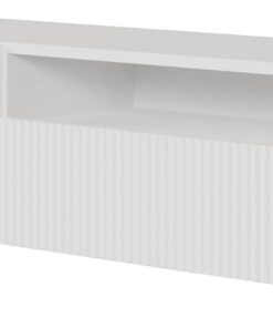 Selsey Fernsehtisch Weiß 175 cm Hängend Offenes Fach Gefräste Front Veldio