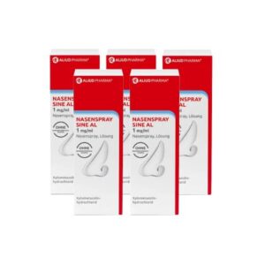Sine AL Nasenspray 1 mg/ml für Schnupfen (5x10 ml) - Entschlafend und Trockenheitslinderung - Familiär geeignet - Hausar