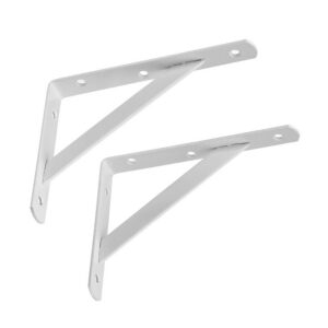 Dewell 2 Stück 20,3 cm Stativ-Regalhalterungen, für Schallisolation, bauliche Balkone, stabil, WeißeWT200