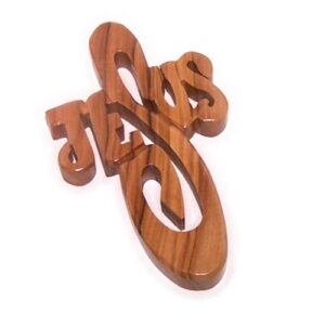 Holylandmarket Olivenholz-Kreuz - dickhandgeschnitzt, zum Aufhängen, 10 cm, mit Zertifikat