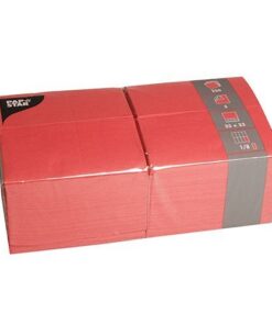 Papstar 250rote Servietten: Geschmacksvoll und praktisch für jeden Tisch - 3-lagig 1/8-Falz 33 cm x 33 cm