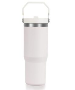 Thermobecher mit Doppelwandiger Vakuum Edelstahl und Strohhalm für Reisen und Sport, 30oz, tragbar und perfekt für Outdo