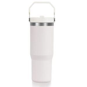 Thermobecher mit Doppelwandiger Vakuum Edelstahl und Strohhalm für Reisen und Sport, 30oz, tragbar und perfekt für Outdo
