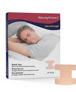 WoodyKnows Anti-Schnarch-Mundstreifen, Extra Stärke für tiefen Schlaf, Nasenatmung fördern (24 Stück, Neu Eingeführt, Id