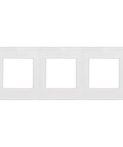 Maclean MCE731W 3-fach Glasrahmen Panel für Steckdose White Modulare Elektrikinstallation (3-fach Glasrahmen, Weiß) Ma
