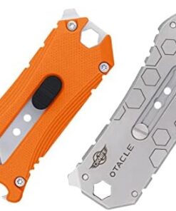 OKNIFE Otacle Mini Universalmesser G10 Griff Orange - EDC Multitool mit Flaschenöffner Schraubendreher Paketöffner