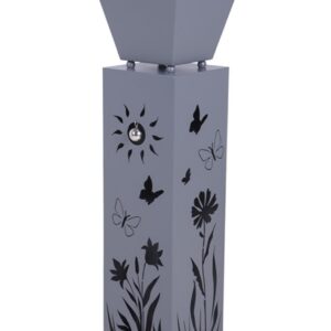 Garden Pleasure Dekosäule mit Blumenmotiv, dekorative Metallsäule für den Garten | Garden Pleasure Pflanzsäule mit Scha