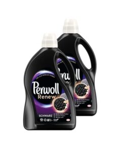 Perwoll Renew Schwarz 2x50 Waschladungen, Waschmittel für alle dunklen Farben - stärkt Fasern und verbessert Farbintensi