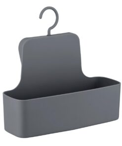 WENKO Duschcaddy Barcelona - Duschregal zum Hängen, mit beweglichem Haken, bohrungsfreie Befestigung, Anthrazit