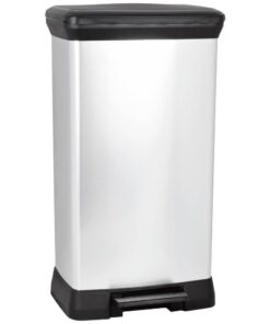 Curver Deco Bin Silber, Schwarz 50 l Haushaltsmüllerschachtel fürküche und Garage '@/240643 Silber Schwarz 50 l Küchenmü