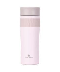 SANTECO Thermobecher Auto mit One-Press-Schalter Hellrosa SANTECO Thermobecher Auto BPA-Frei 510ml Thermo SANTECO Thermo