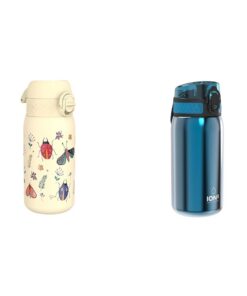 ion8 Kinder Trinkflasche, Edelstahl 400ml, Auslaufsicher & Einhandöffnung