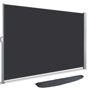 VOUNOT Wasserdichtes Seitenmarkis Ausziehbar für Balkon und Garten, Sichtschutz und Sonnenschutz, Anthrazit 180 x 300 cm