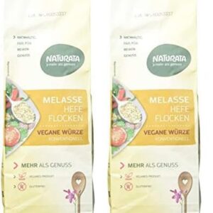 Naturata Melasse-Würzhefeflocken für Familien im Warmen Essen tasteschonend 200g Paar-Pack
