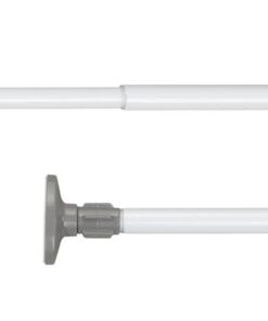 WENKO Teleskop-Klemmstange Herkules, klemmbare Kleiderstange, ideal für große Familien, 47-80cm, aus Metall in Weiß, zur