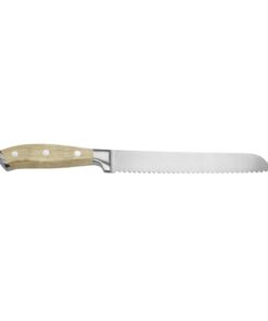 Buddy's Blades Brotmesser, Edelstahl und Buchenholz, Grifflänge 12 cm, Wellenschliff